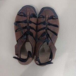 ABEO Denver Brown Leather  Men's Fishermans Sandals 10.5   Water Proof 90s Y2K‎
